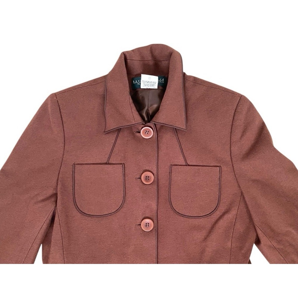 Vintage Harve Benard Womens Fall Harvest Brown Suit Lined Fleece Feel Size 8P - Picture 3 of 11